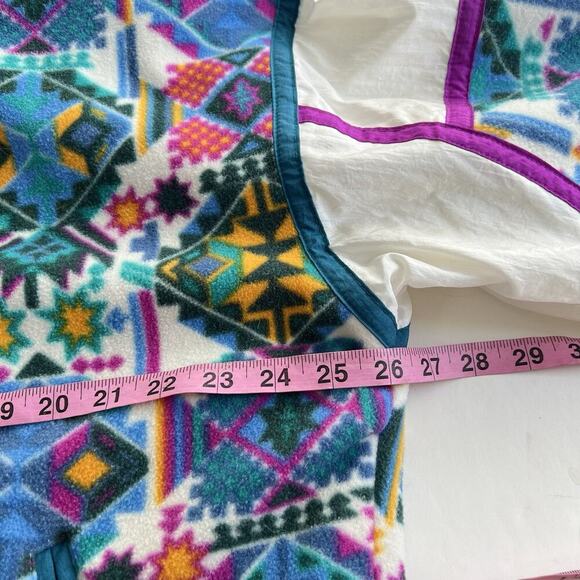 Vintage East West Snow Jacket Medium Aztec Southwestern 90s Full Zip Lined Puff - Picture 14 of 16